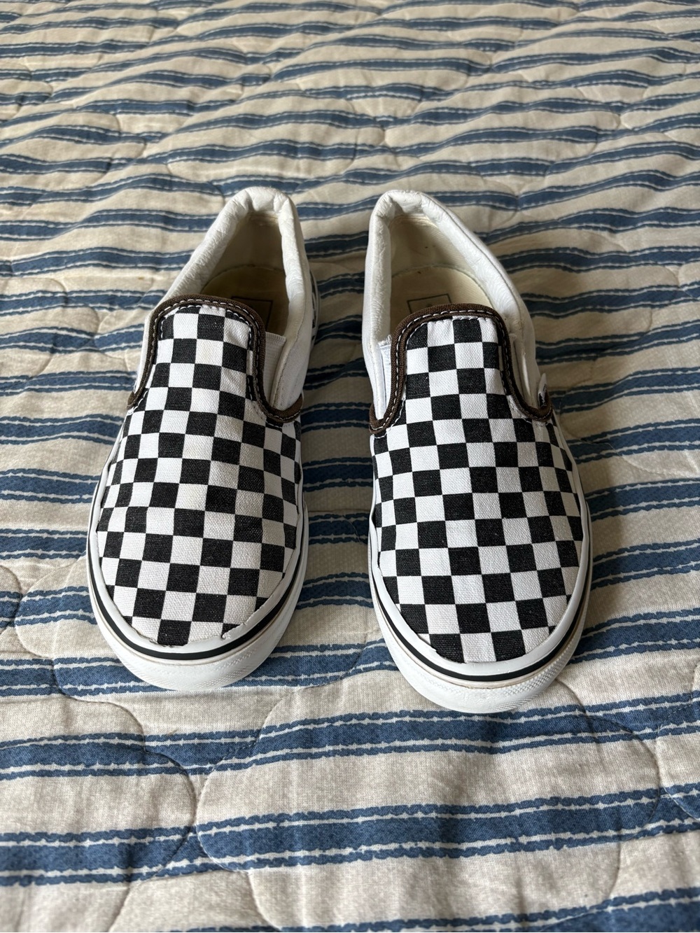 Vans Kids Black and White Checkerboard Slip-On Sneakers